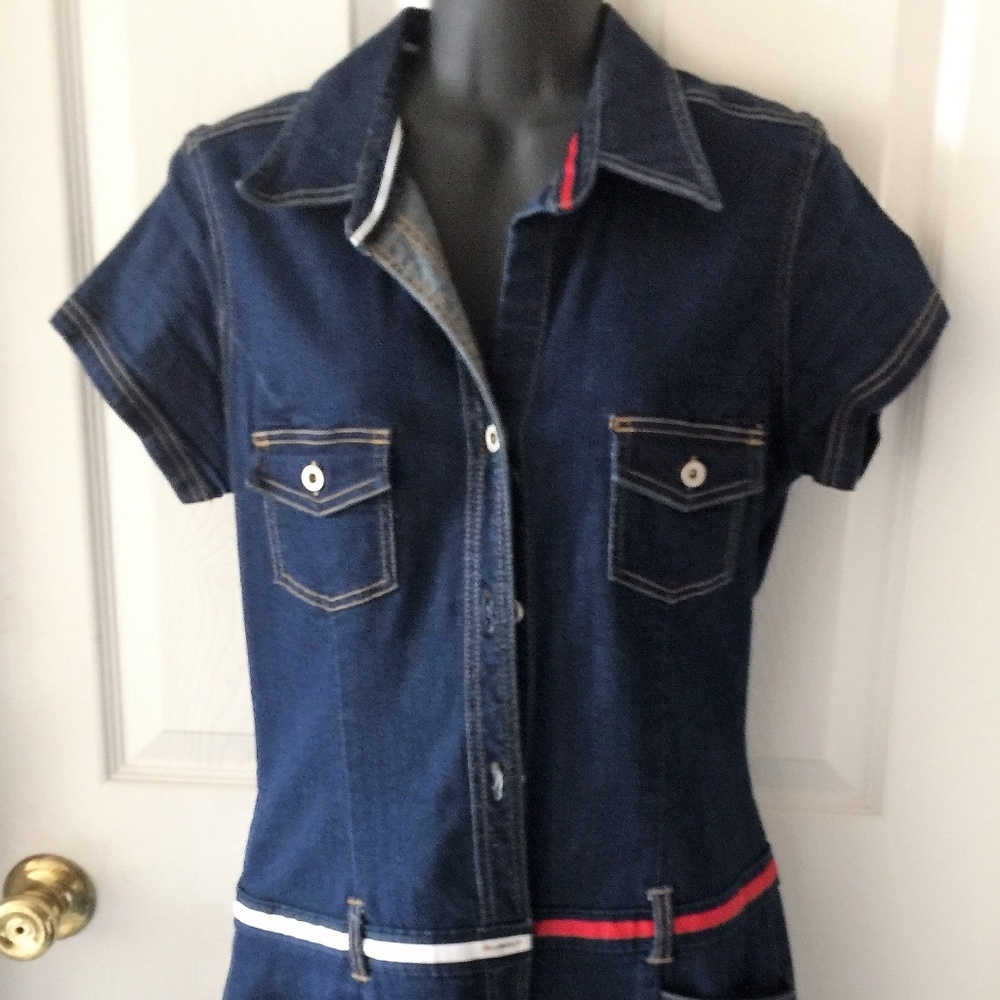 VTG Vintage Tommy Jeans Denim Shirt Dress Large L
